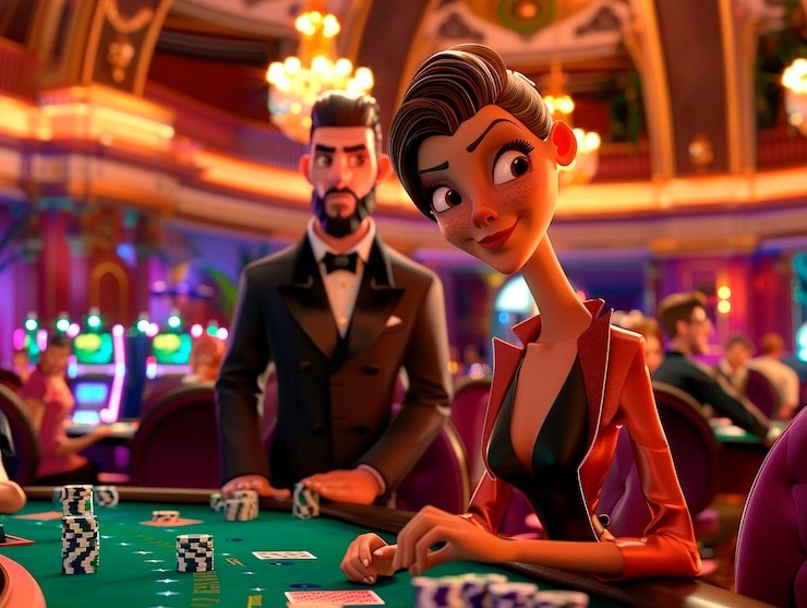 pos4d daftar live-dealer studio showing professional blackjack table with multilingual dealer interface