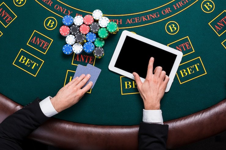 pos4d daftar live blackjack table with dealer and player hands displayed on mobile screen